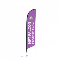 10.5 Ft. Feather Angled Flag (Medium) - Print and Stand