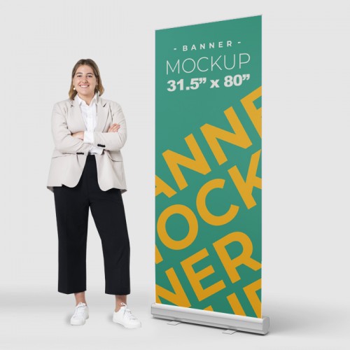 31.5 x 80 Economy Retractable Banner Stand & Graphic Print