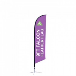  9Ft. Feather Angled Flag (Small) - Print and Stand